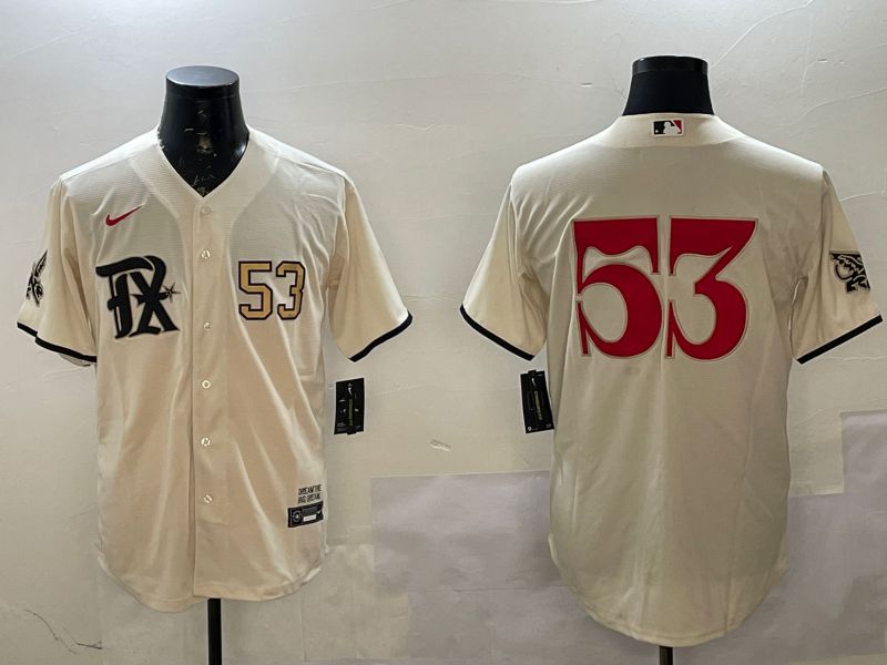 Men Texas Rangers #53 No Name Cream City Edition Game Nike 2025 MLB Jersey style 2